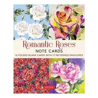 Romantic Roses, 16 Note Cards 8 Illustrations of Painted Roses (Blank Cards with Envelopes in a Keepsake Box)